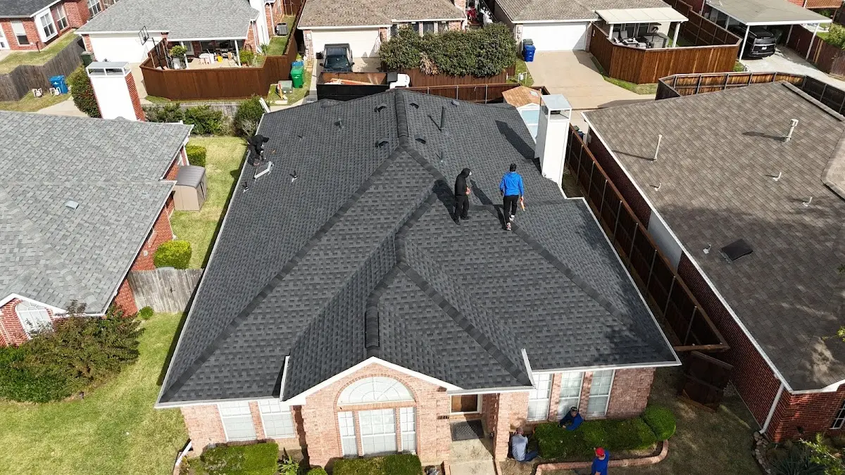 Slate & Tile Roof Repair work in progress on a Lindenhurst property